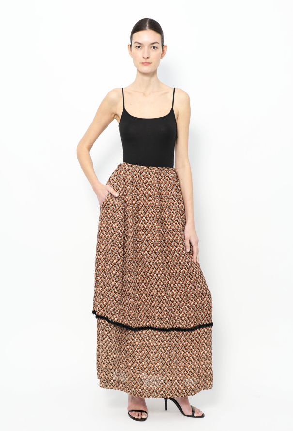 Oscar Rom '70s Printed Maxi Skirt - 3