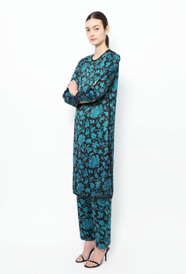 Saint Laurent RARE F/W 1979 Floral Charmeuse Ensemble - 6