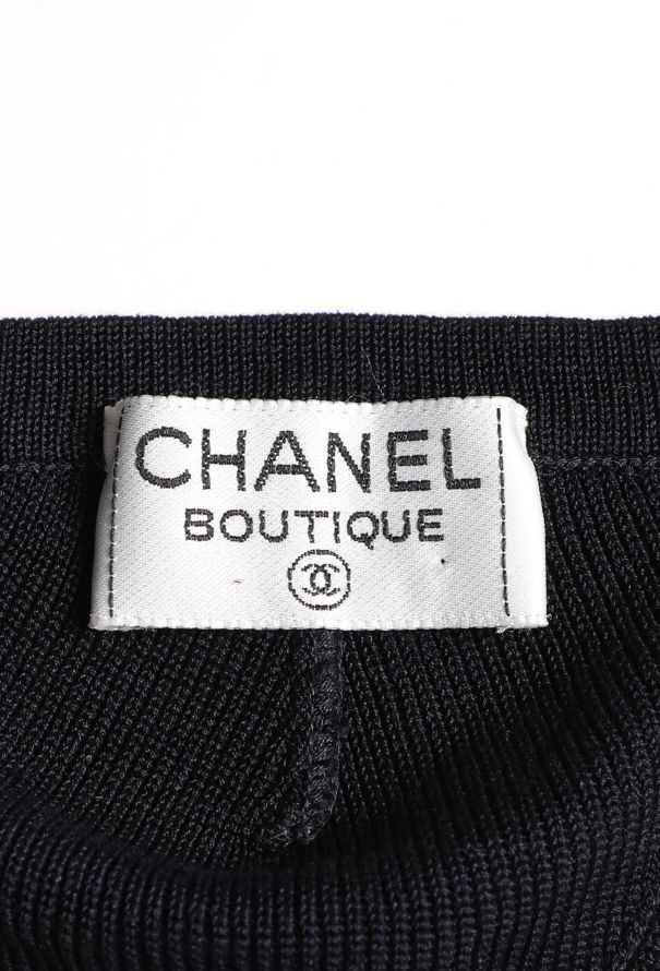 Chanel Vintage Navy Ribbed Silk Bralette – 1995 - 3