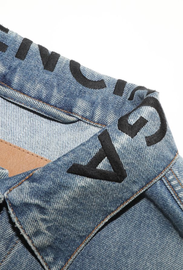 Balenciaga Distressed Logo Denim Jacket - 9