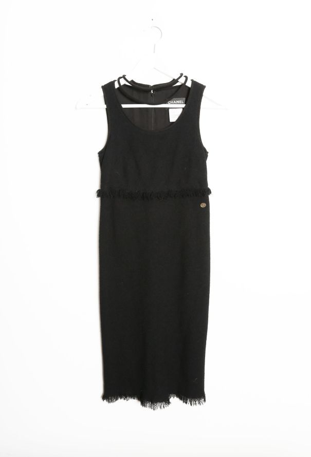 Chanel Frayed Bouclé Collier Dress - 8