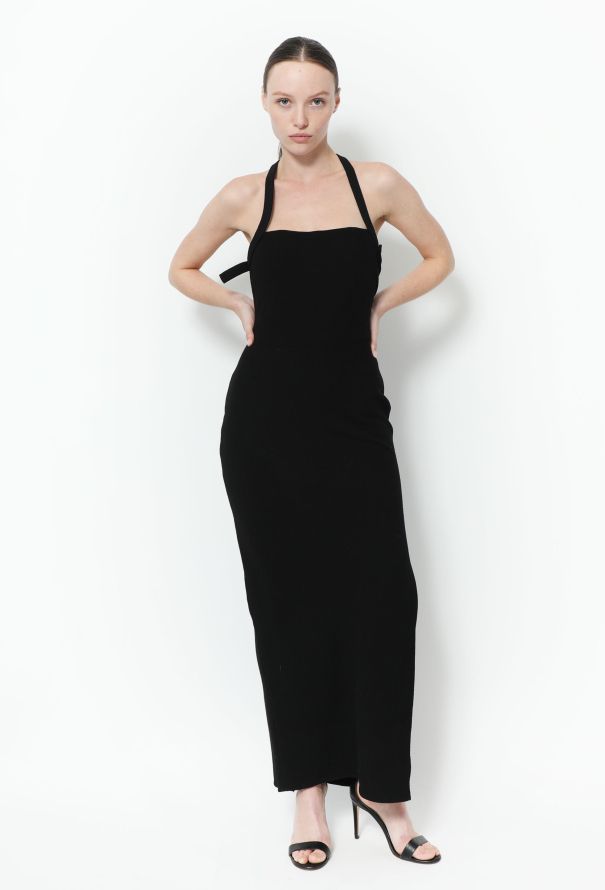 Gianni Versace Vintage Black Crêpe Halter Bustier Dress – Spring 1993 - 3