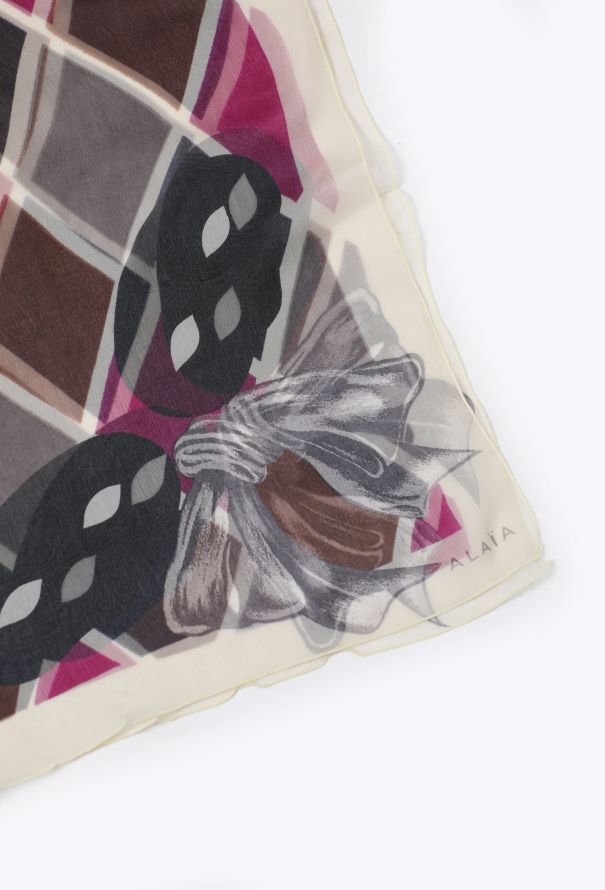 Alaïa F/W 1992 Harlequin Chiffon Scarf - 5
