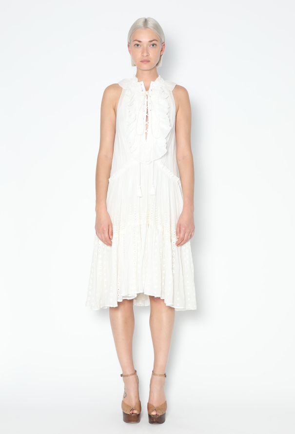 Chloé Resort 2016 Embroidered Ruffled Dress - 3