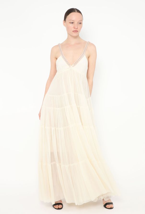 Jean Paul Gaultier Ruched Chainlink Mesh Gown - 1
