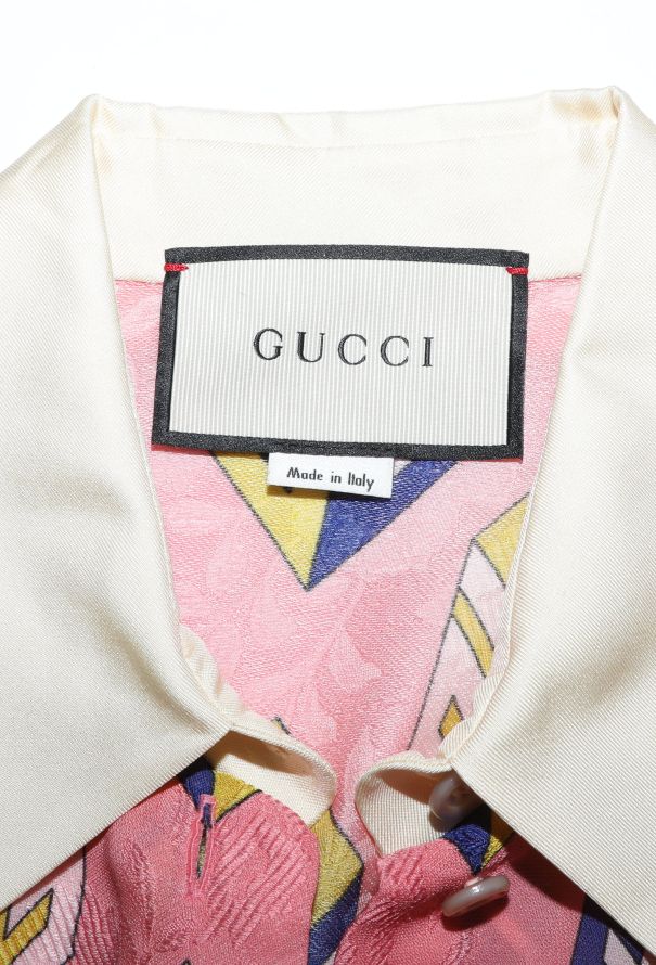Gucci S/S 2017 Silk Jacquard 'GG' Shirt - 6