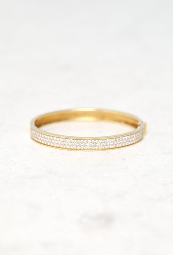 Vintage Fine Jewelry 18k Yellow Gold & Diamond Bangle - 1