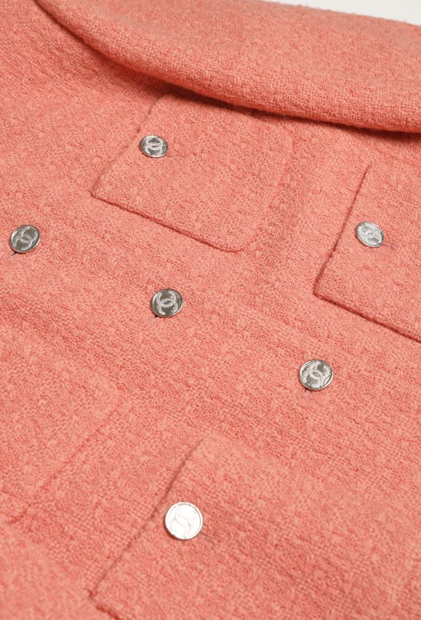Chanel 2021 Collarless Tweed 'CC' Jacket - 7