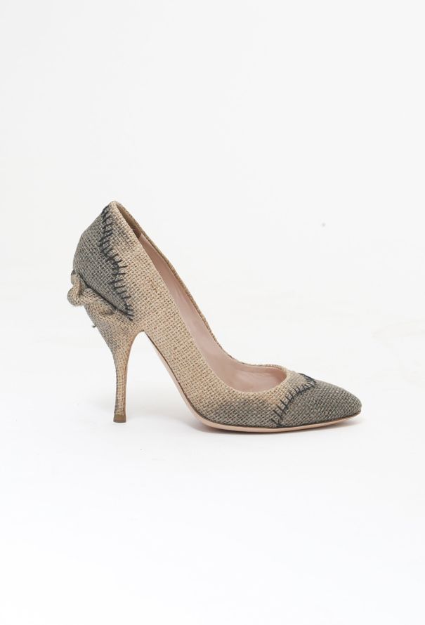 Miu Miu S/S 2009 Stitched Raffia Pumps - 1