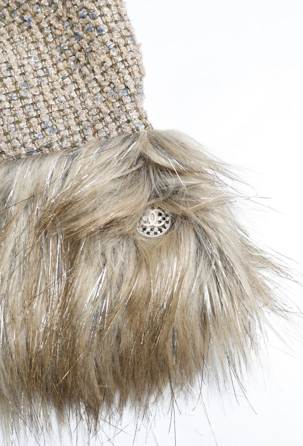 Chanel Pre-Fall 2021 Faux Fur Lamé Jacket - 7