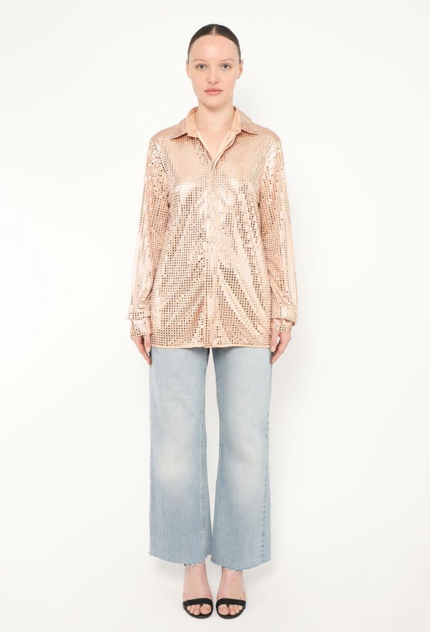 Bottega Veneta F/W 2019 Iridescent Embellished Shirt - 4
