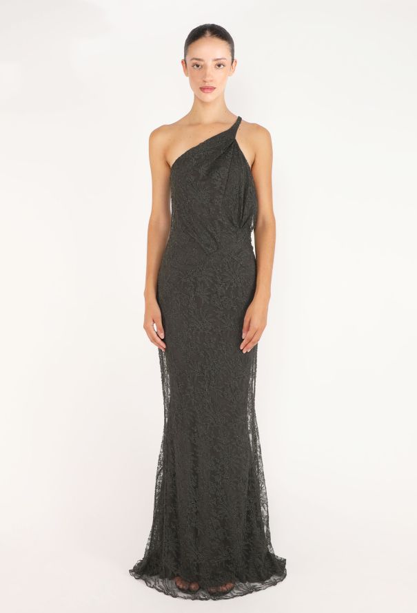 John Galliano Lace One-Shoulder Gown - 1