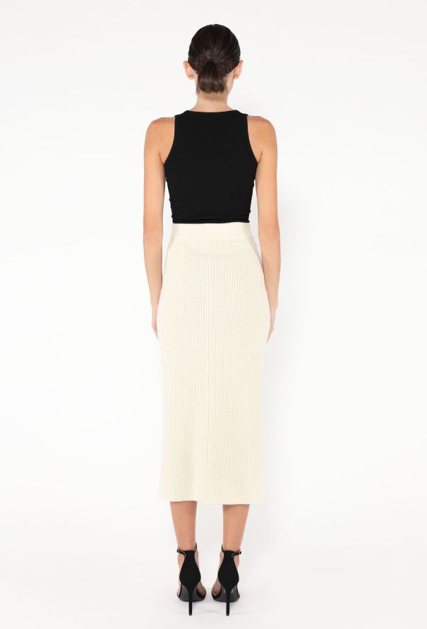 Hermès 2025 Cashmere Ribbed Knit Skirt - 4