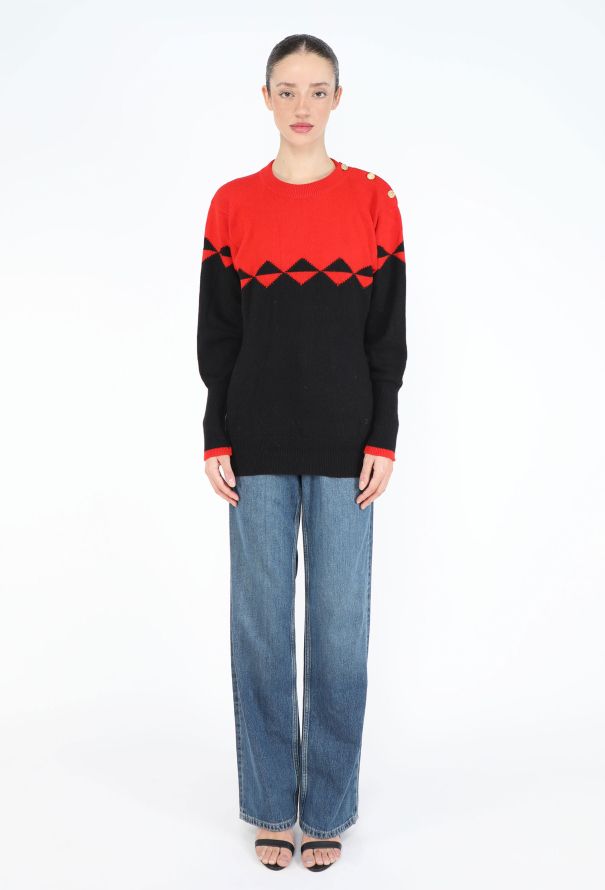 Chanel '80s Scottish Bicolor Cashmere Sweater - 2