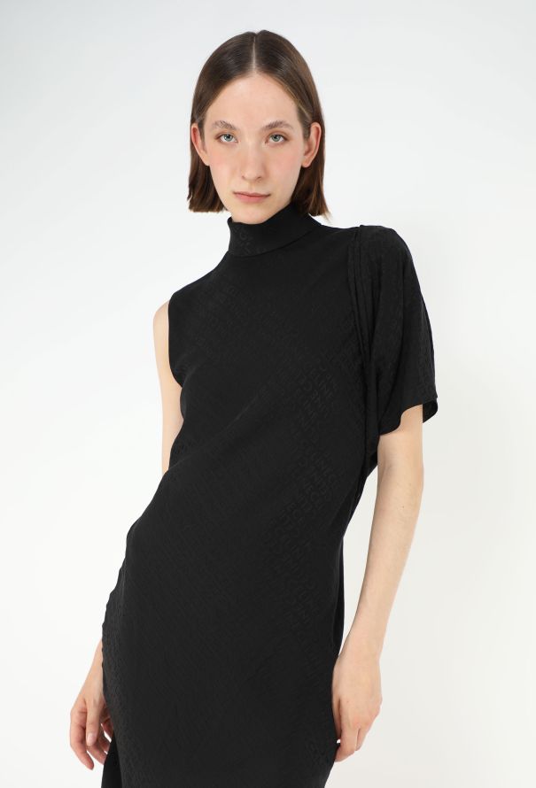 Céline 2022 Monogram Draped Silk Dress - 3