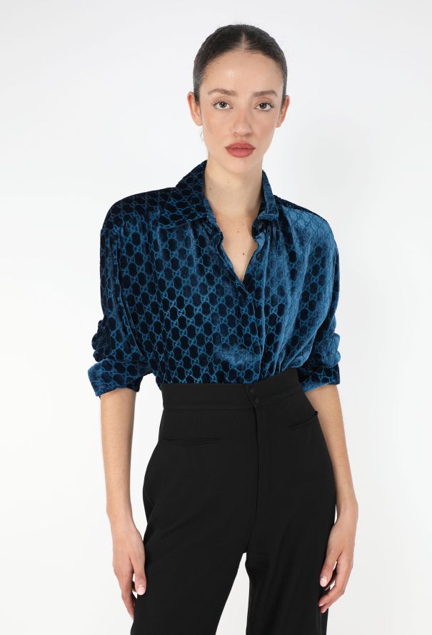 Gucci F/W 1997 Velvet Monogram Shirt - 1