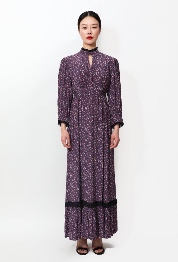 70s Floral Prairie Dress - 2