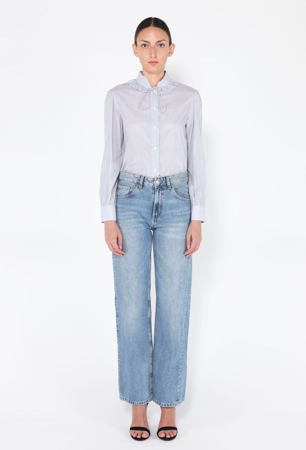 Céline Pinstripe Prairie Button Down - 3