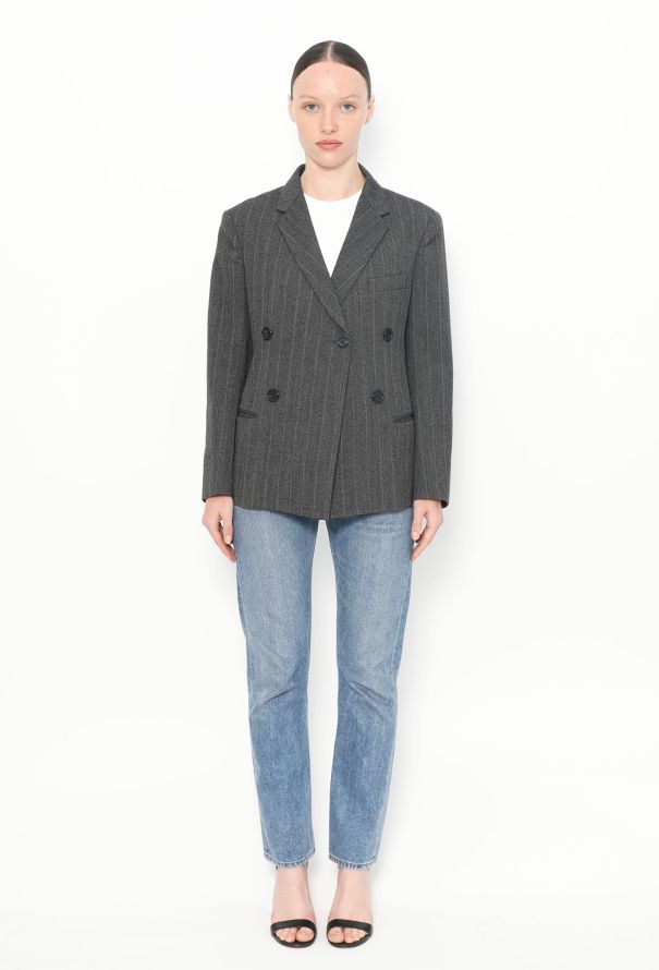 Céline Classic Pinstripe Herringbone Blazer - 3