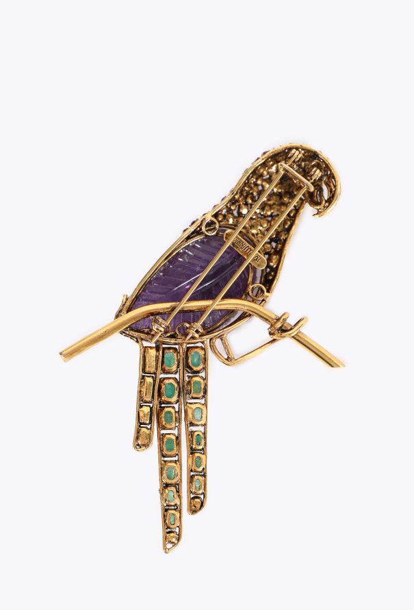 Iradj Moini Embellished Parrot Brooch, 1990s - 4