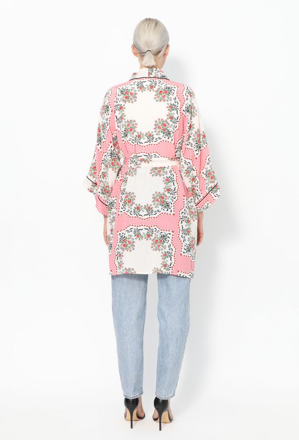 Rodarte 2020 Floral Belted Silk Kimono - 5