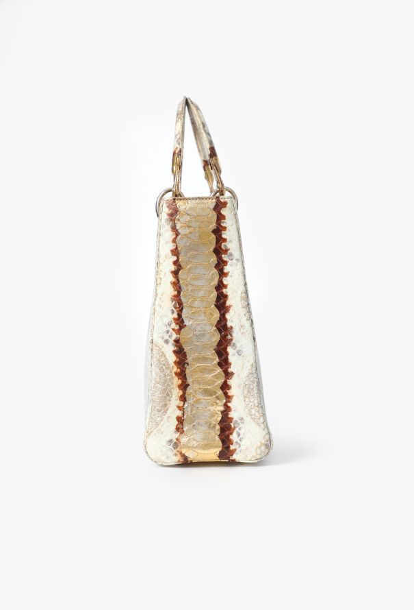 Dior Metallic Python Lady Dior Large Bag - 3