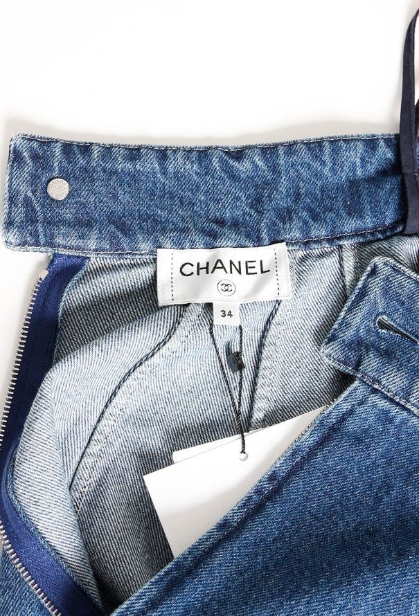 Chanel 2020 Denim 'CC' Skater Skirt - 4
