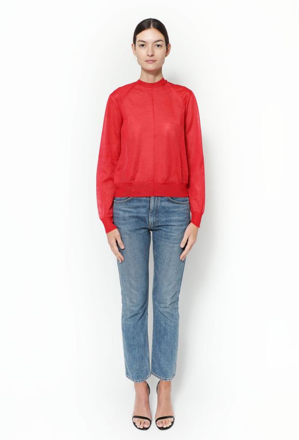 Céline Ribbed Trim Jersey Top - 2