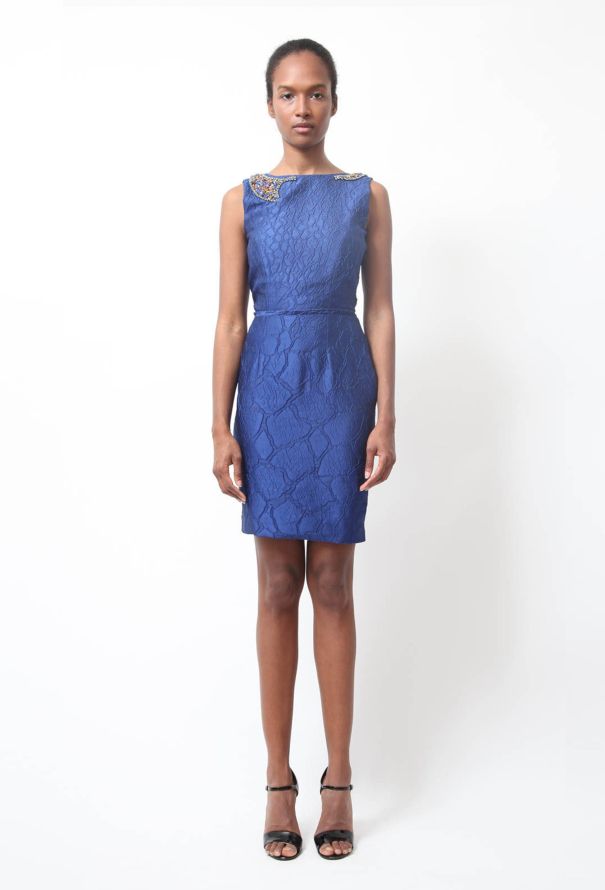 Fendi Royal Blue Jeweled Dress - 1