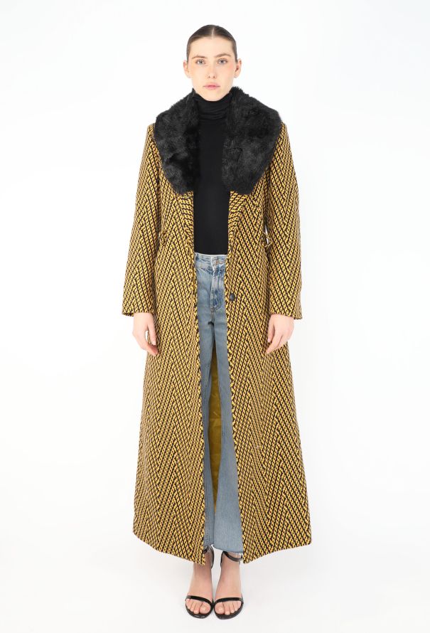 Gianni Versace '90s Chevron Belted Coat - 3