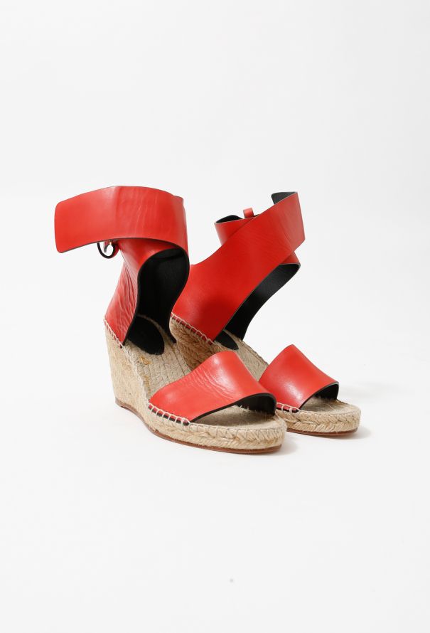 Céline Leather Wedge Espadrilles - 3