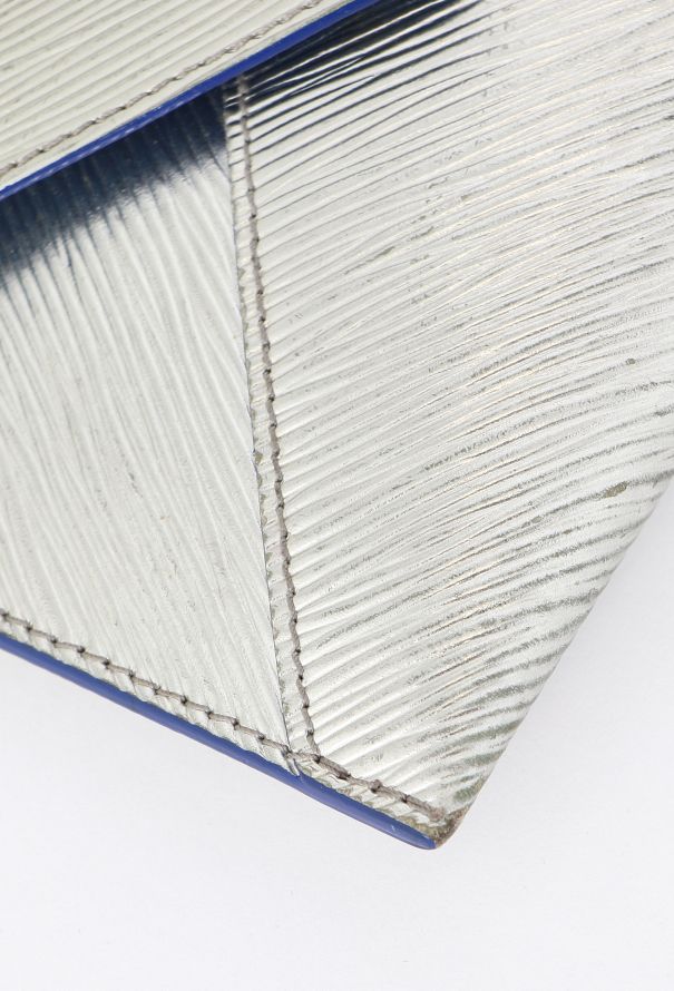 Louis Vuitton Silver Epi Envelope Pouch with Blue Trim - 10