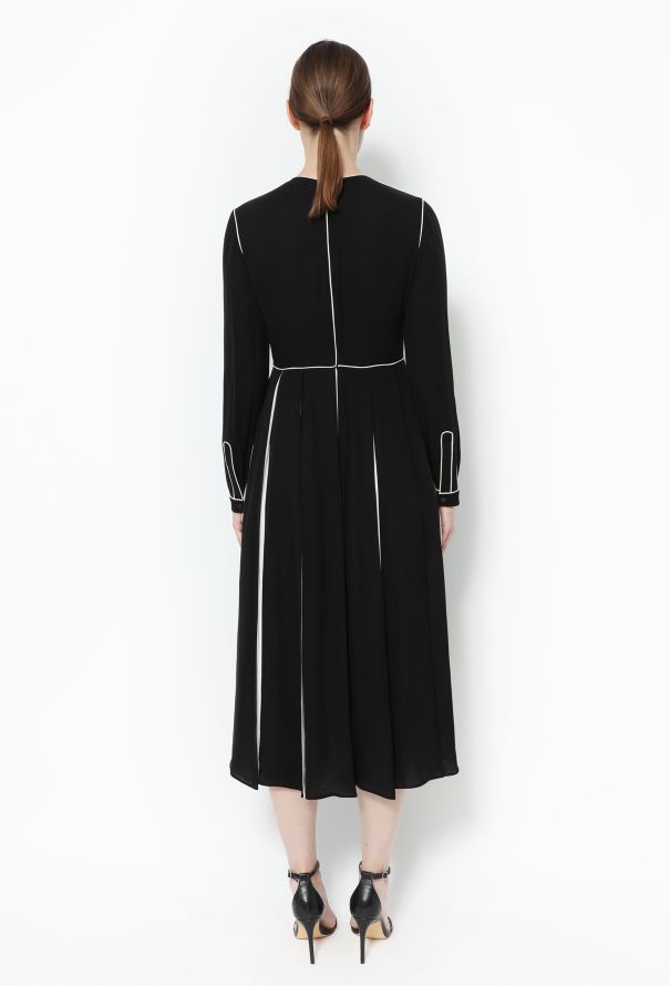 Valentino Bicolor Pleated Silk Dress - 4