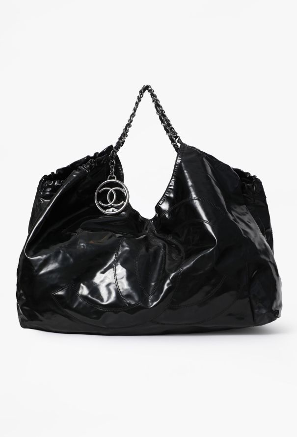 Chanel Black Patent Vinyl Coco Cabas XL Bag - 1