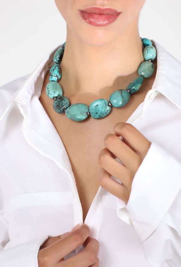 World Treasures Authentic Turquoise & Silver Necklace - 1