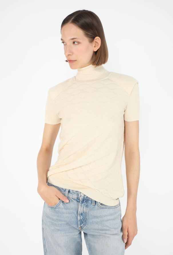Chanel Cashmere Lattice Knit Turtleneck - 4