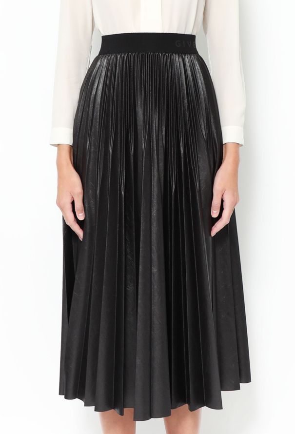 Givenchy 2019 Pleated Logo Band Skirt - 2