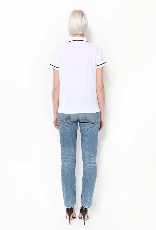 Céline 2021 Piqué Triomphe Polo White - 3