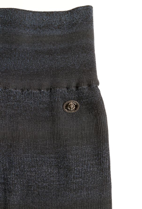 Chanel Tonal Ribbed Knit Skirt - 5