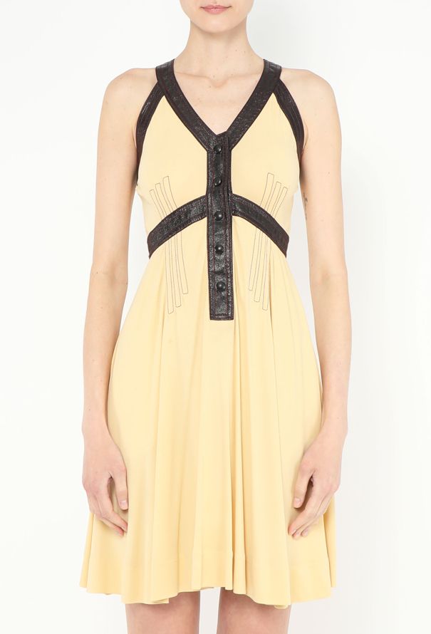 Louis Vuitton Stitched Leather Trim Dress - 3