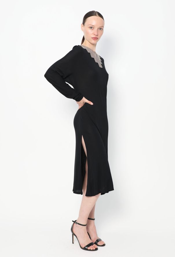 Chloé RARE F/W 1979 Embroidered Slit Dress - 4
