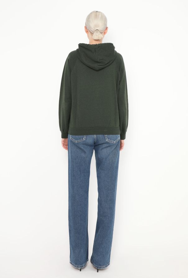 Céline 2021 Cashmere Varsity Hoodie Green - 3