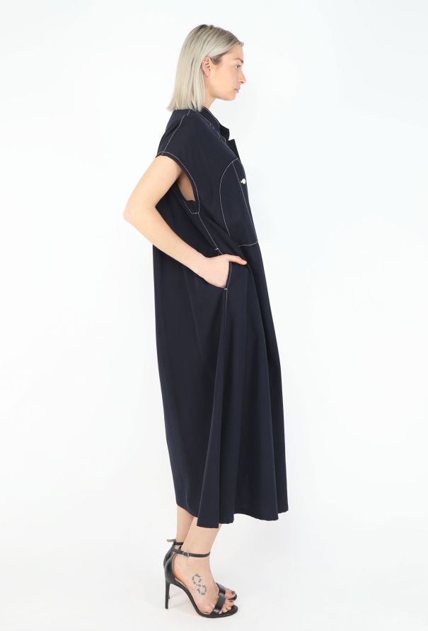 Yohji Yamamoto F/W 1993 Contrast Stitch Flared Dress - 5