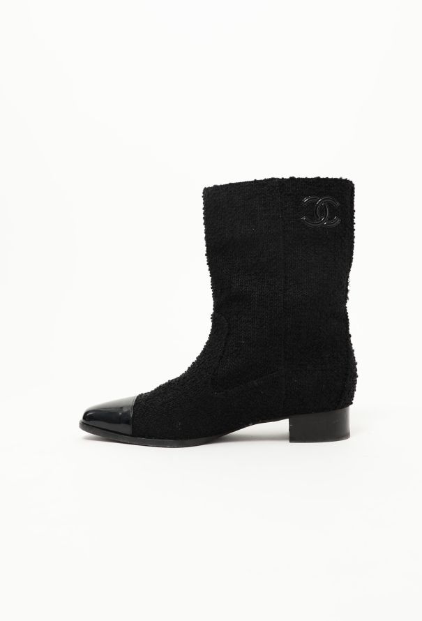Chanel 2018 Cap-Toe Tweed Boots - 4