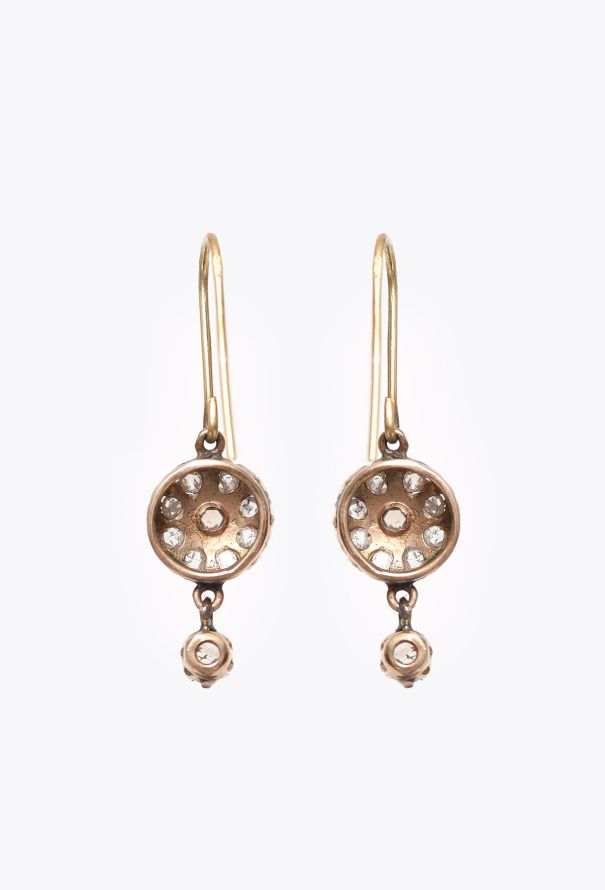 Modern Fine Jewelry 18K Gold & Rose-Cut Diamond Pendant Earrings - 5