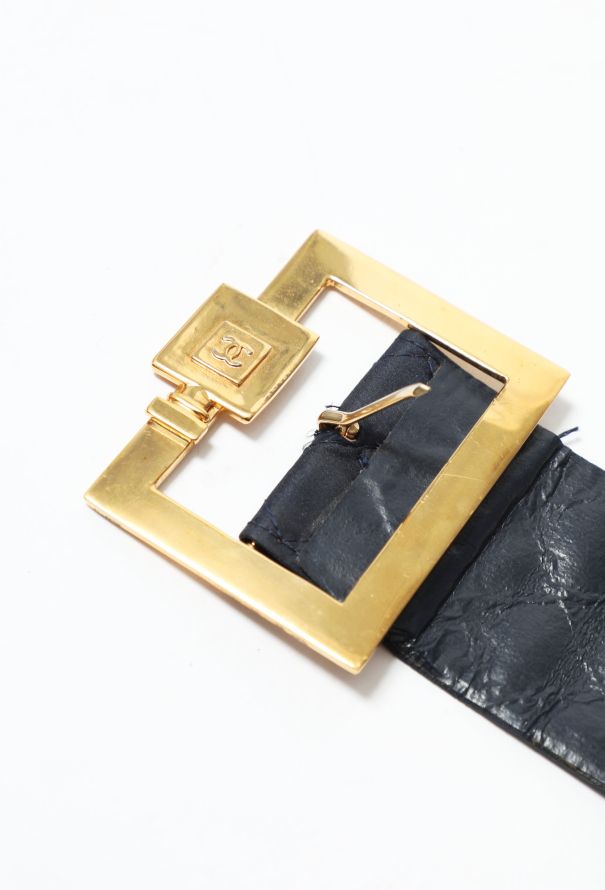 Chanel Vintage Quilted 'CC' Leather Belt - 2