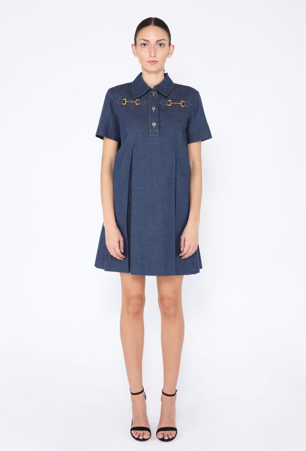 Gucci 2022 Denim Horsebit Mini Dress - 1