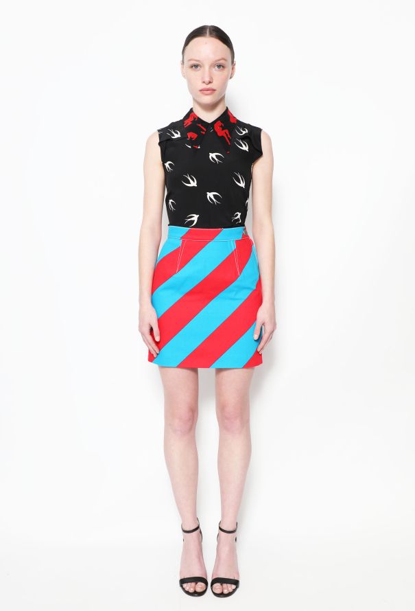 Miu Miu Resort 2016 Graphic Top & Color Block Skirt Set - 1