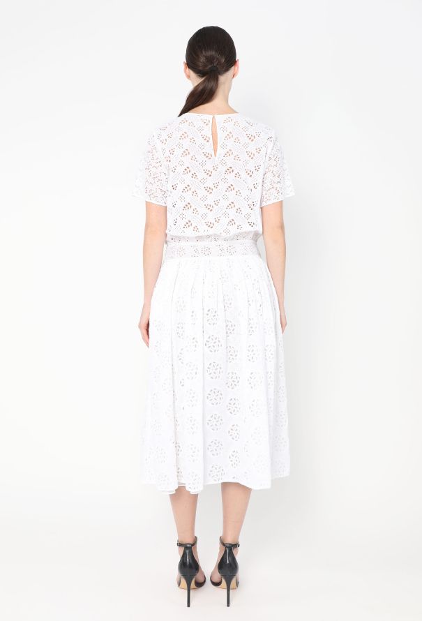 Valentino Floral Cotton Eyelet Dress - 5