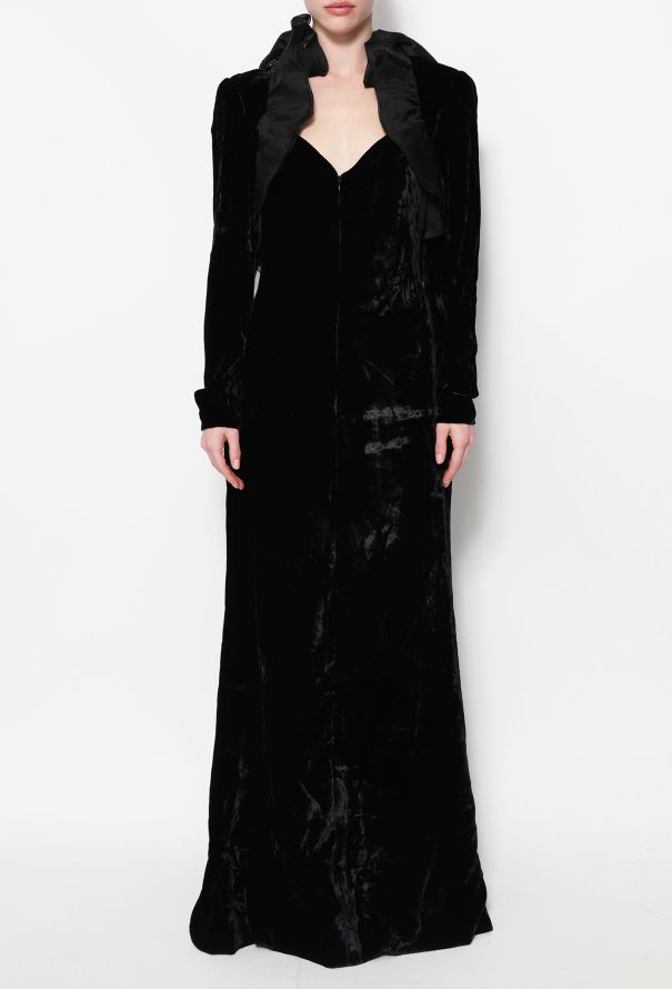 Valentino STUNNING '80s Ruffled Velvet Gown - 2